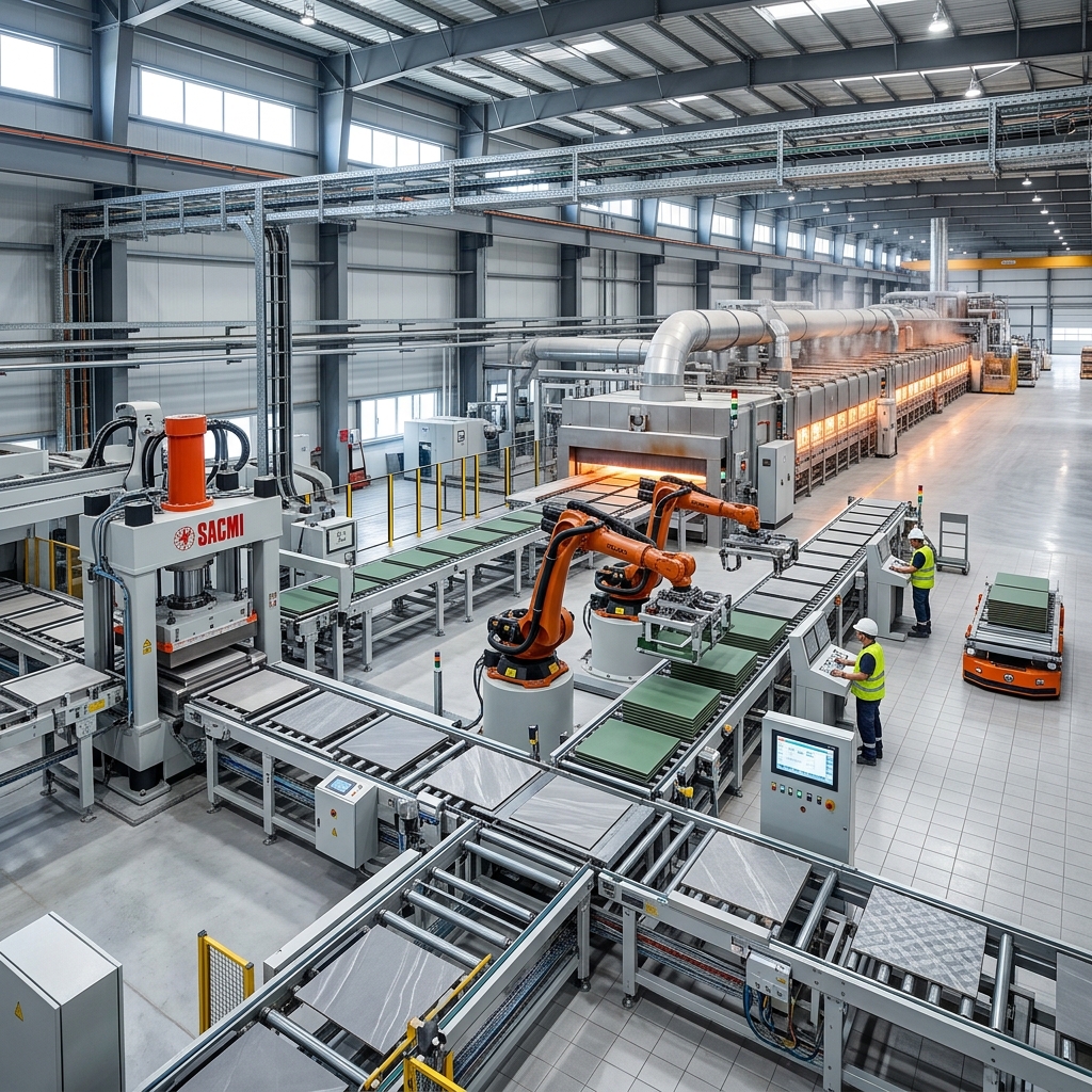Usine TECHNOCERAM et lignes de production en Algérie.